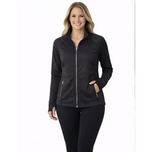 RBX Arctic Barrier Fleece Zip Jacket Black Medium NWT Thumbholes Athletic